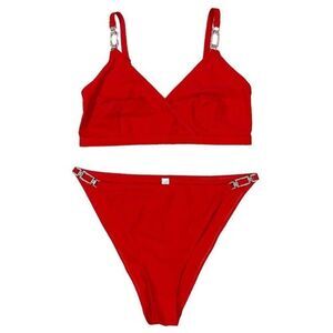 Wolf & Whistle ASOS Fuller Bust Red‎ Rhinestone Bikini Size 8-10 DDD